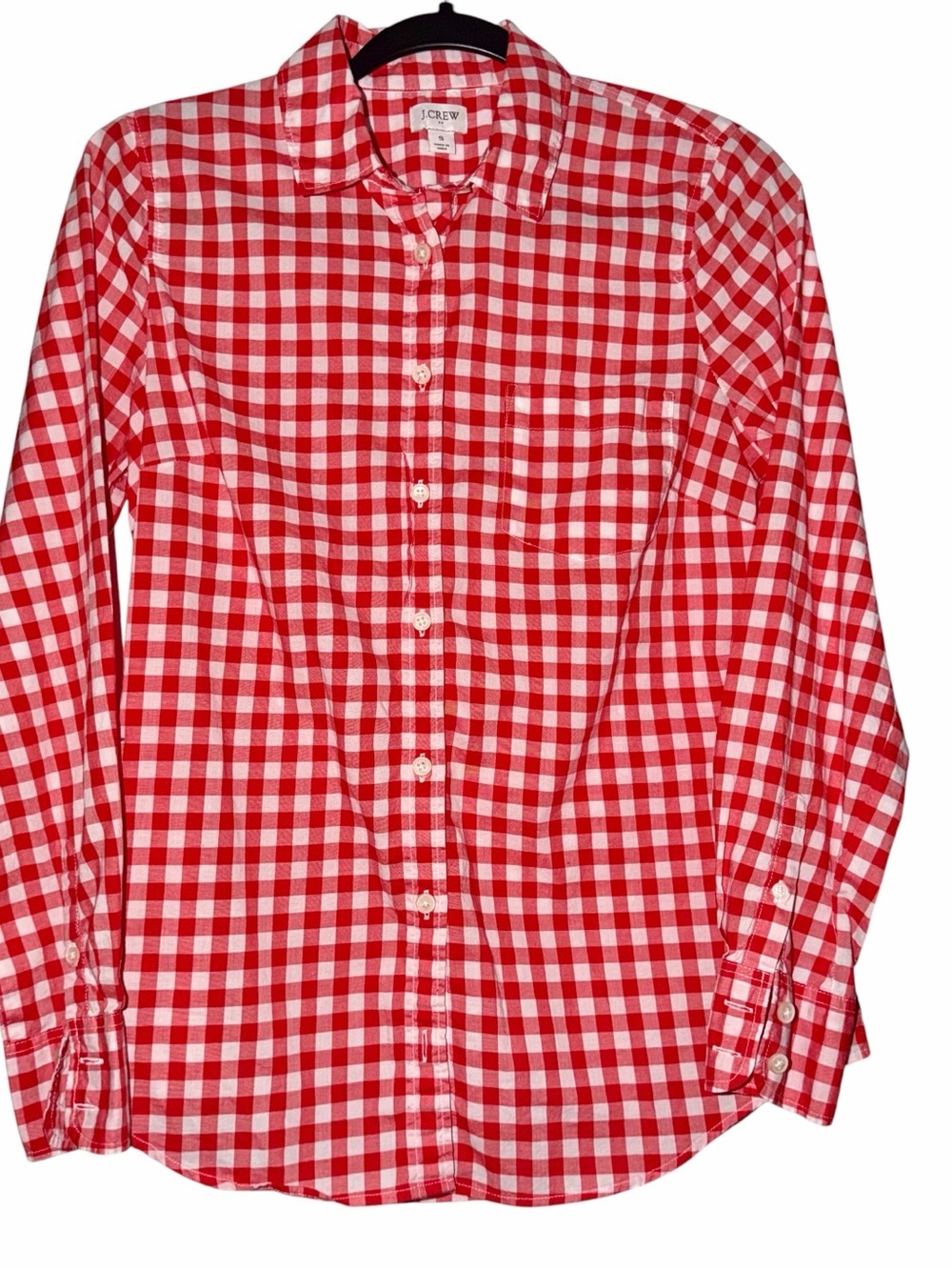 J. Crew Women’s Red and White Gingham Shirt Size Small
